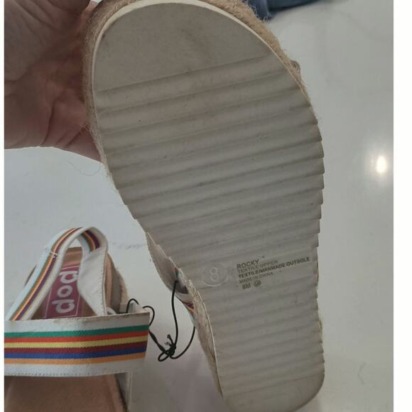 $ 🌈POP Espilldra platform sandal strappy rainbow striped size 8 W - Picture 6 of 8